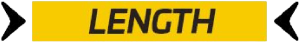 The word 'length' in black on a yellow background with horizontal arrows pointing to the text.